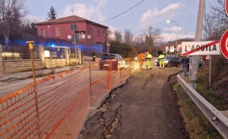 Ss17 bis: affidati lavori per il cedimento franoso vicino al casello dell’Aquila Est