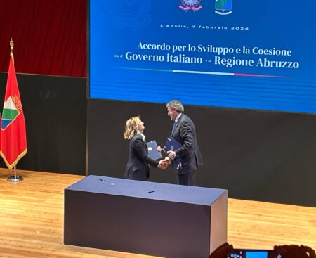 Meloni a L’Aquila sottoscrizione accordo FSC con Regione Abruzzo