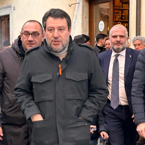 Matteo Salvini in visita a Barisciano