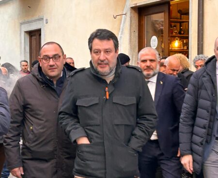 Matteo Salvini in visita a Barisciano