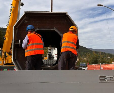 L’Aquila: installazione antenna ponte Belvedere 11 ottobre 2024