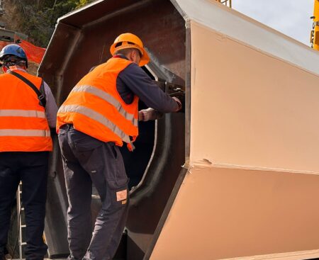 L’Aquila: installazione antenna ponte Belvedere 11 ottobre 2024