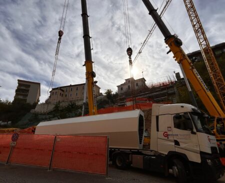 L’Aquila: installazione antenna ponte Belvedere 11 ottobre 2024