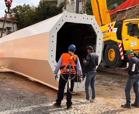 L’Aquila: installazione antenna ponte Belvedere 11 ottobre 2024