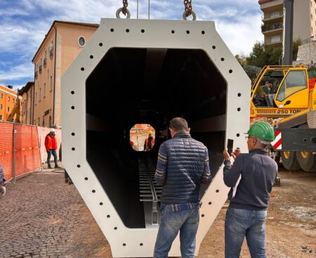 L’Aquila: installazione antenna ponte Belvedere 11 ottobre 2024