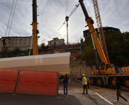 L’Aquila: installazione antenna ponte Belvedere 11 ottobre 2024