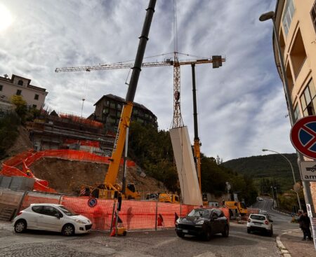 L’Aquila: installazione antenna ponte Belvedere 11 ottobre 2024