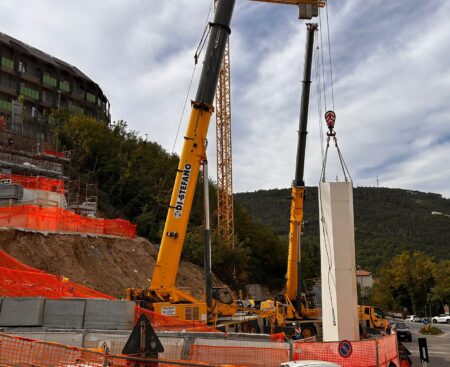 L’Aquila: installazione antenna ponte Belvedere 11 ottobre 2024