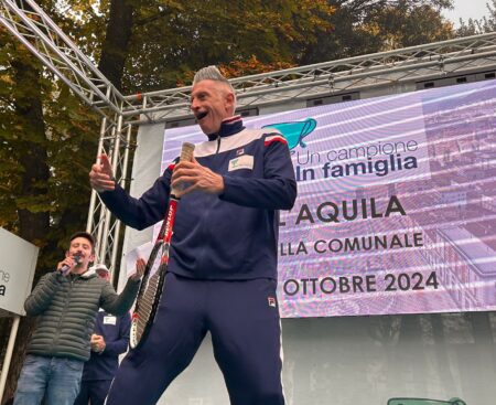 “Un campione in famiglia”: Lucchetta, Panatta e Graziani all’Aquila