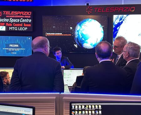 Telespazio: visita del commissario europeo per la Difesa e lo Spazio Andrius Kubilius
