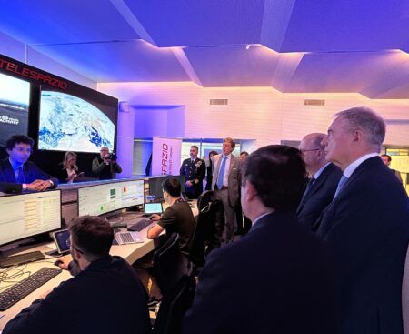 Telespazio: visita del commissario europeo per la Difesa e lo Spazio Andrius Kubilius