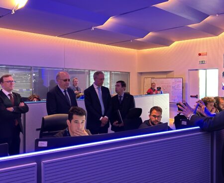 Telespazio: visita del commissario europeo per la Difesa e lo Spazio Andrius Kubilius