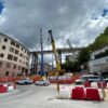L’Aquila: montaggio impalcato ponte Belvedere