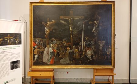 La tela della Crocifissione torna nella chiesa di Santa Giusta di Bazzano