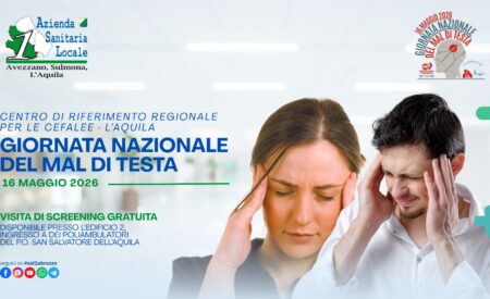 Prevenzione cefalee: sabato 16 maggio visite gratuite al San Salvatore